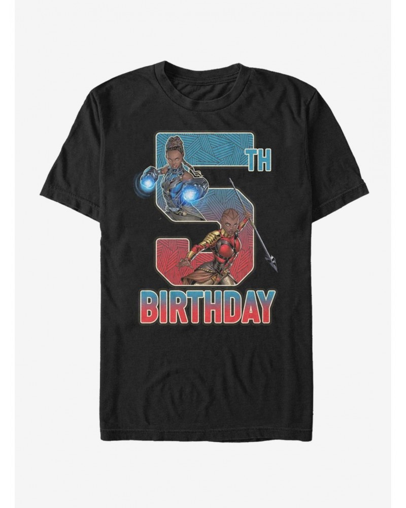 Marvel Black Panther Shuri Okoye 5th Birthday T-Shirt $7.65 T-Shirts