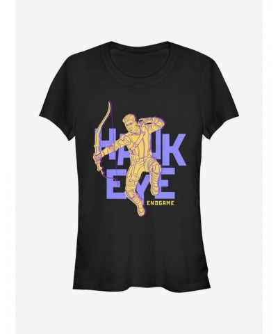 Marvel Hawk Eye Text Pop Hawk Girls T-Shirt $9.16 T-Shirts