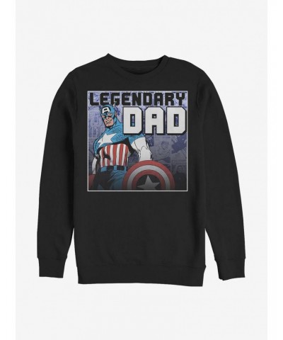 Marvel Captain America Legendary Dad Crew Sweatshirt $9.15 Sweatshirts