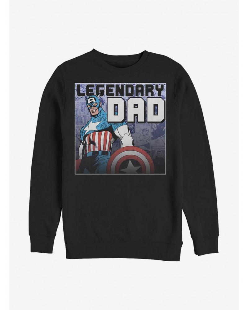 Marvel Captain America Legendary Dad Crew Sweatshirt $9.15 Sweatshirts
