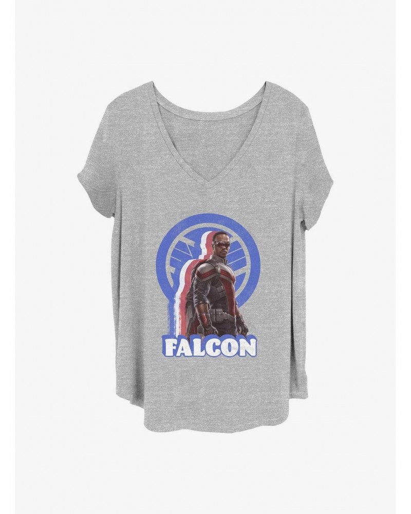 Marvel The Falcon and the Winter Soldier Distressed Falcon Girls T-Shirt Plus Size $8.55 T-Shirts