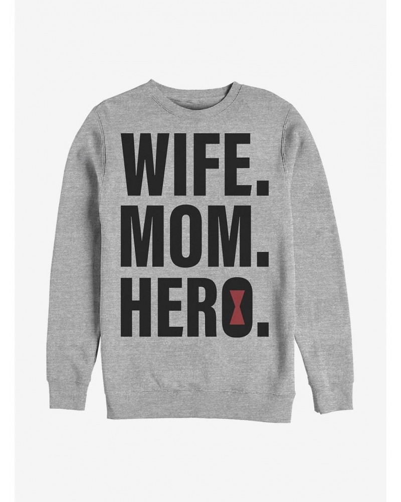Marvel Black Widow Wife Mom Black Widow Crew Sweatshirt $10.63 Sweatshirts