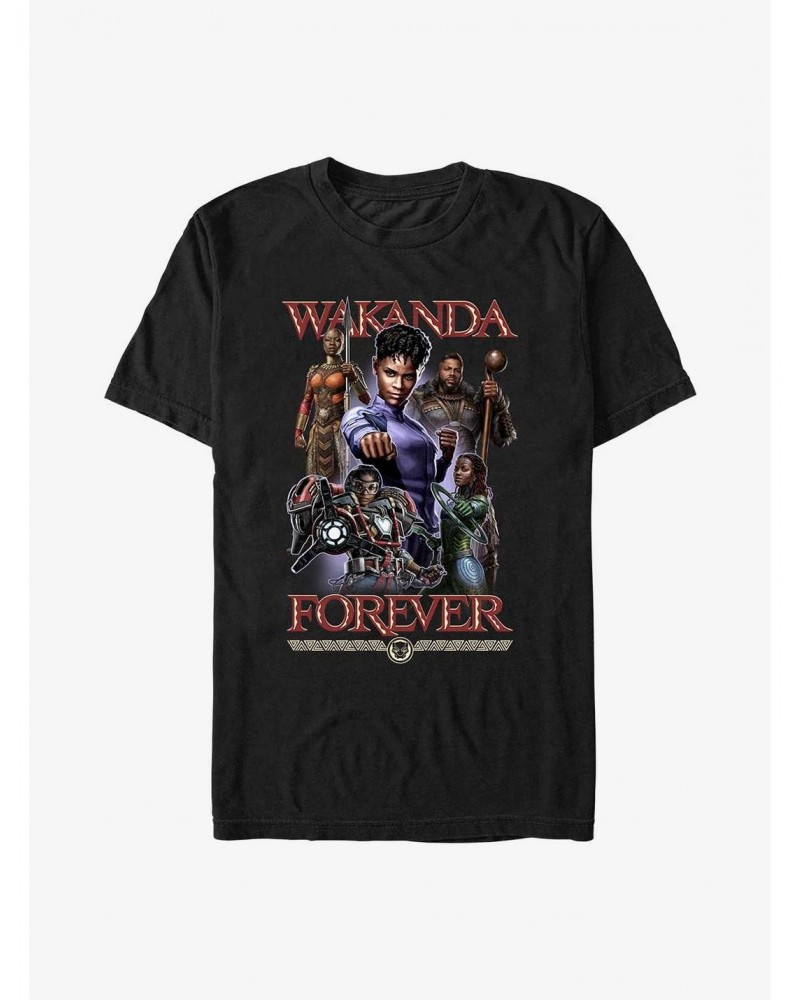 Marvel Black Panther: Wakanda Forever and Ever Team Poster T-Shirt $6.31 T-Shirts