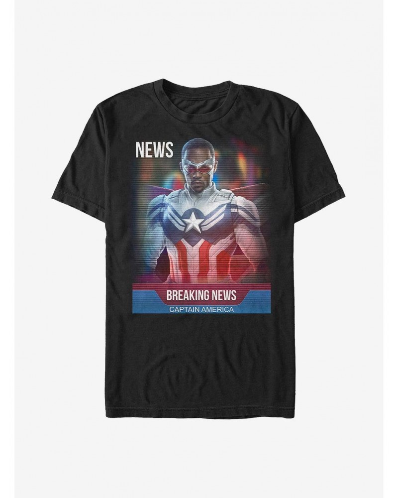 Marvel The Falcon And The Winter Soldier Breaking News T-Shirt $6.88 T-Shirts