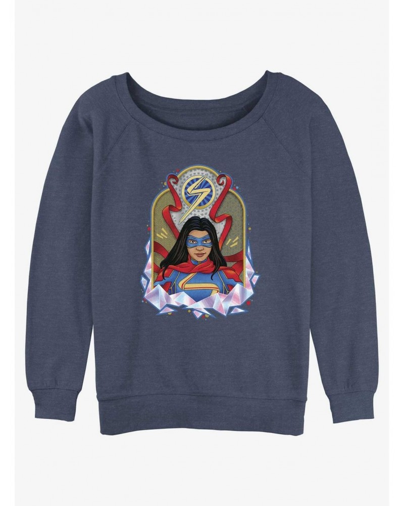 Marvel Ms. Marvel Portrait Girls Slouchy Sweatshirt $11.81 Sweatshirts
