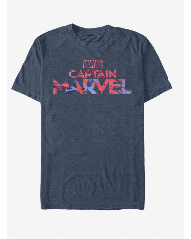 Marvel Captain Marvel Capt Marvel Logo Tie-Dye T-Shirt $6.88 T-Shirts