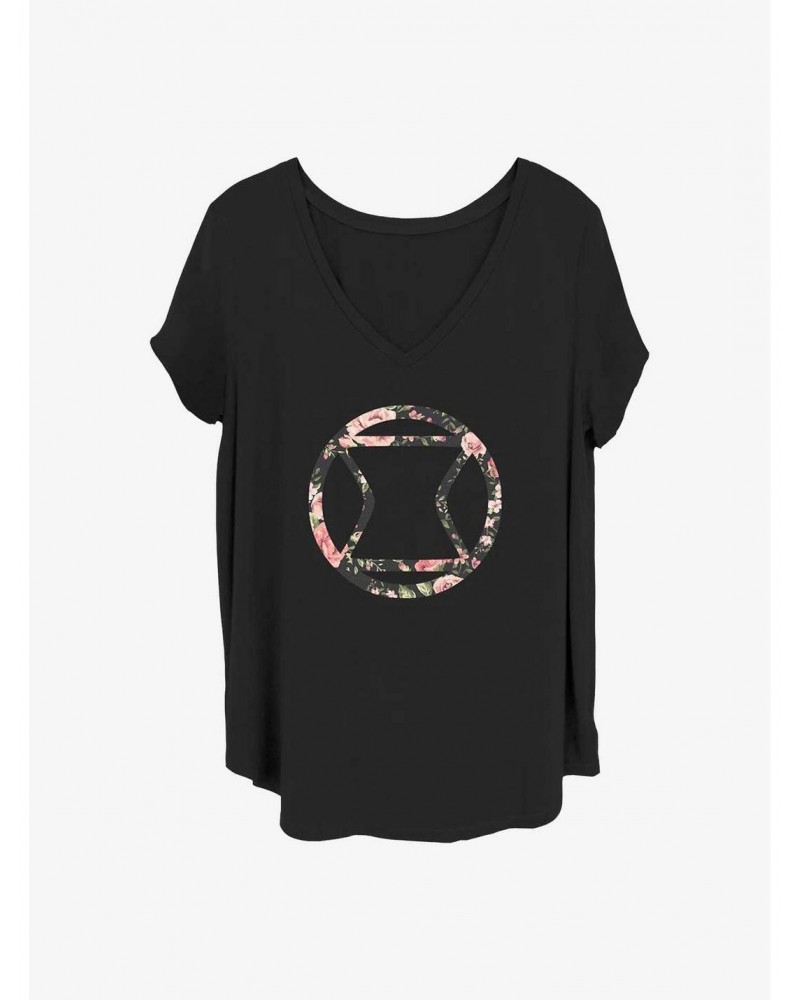 Marvel Black Widow Floral Widow Girls T-Shirt Plus Size $8.79 T-Shirts
