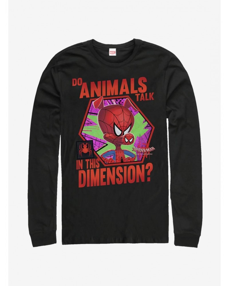 Marvel Spider-Man: Into The Spider-Verse Animals Talk Long-Sleeve T-Shirt $11.58 T-Shirts