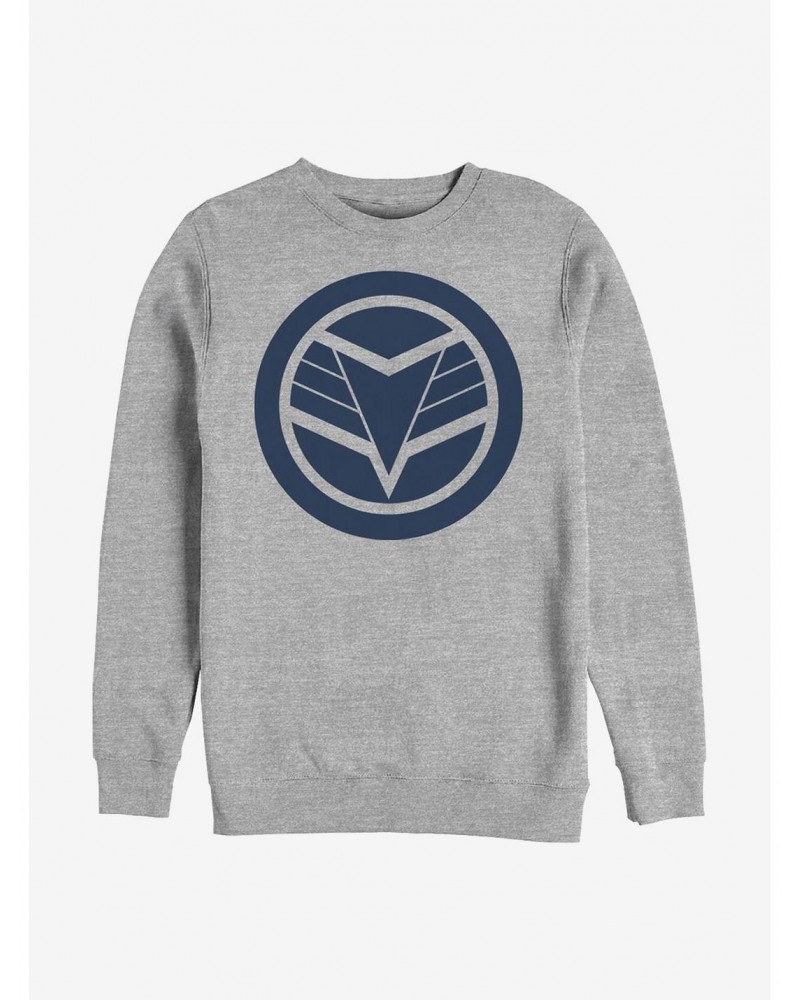 Marvel The Falcon And The Winter Soldier Blue Shield Crew Sweatshirt $13.87 Sweatshirts
