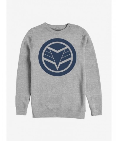 Marvel The Falcon And The Winter Soldier Blue Shield Crew Sweatshirt $13.87 Sweatshirts