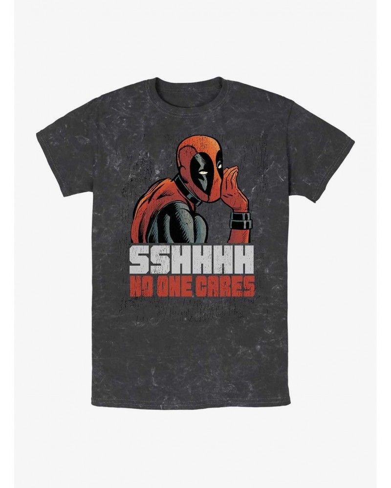Marvel Deadpool No One Cares Mineral Wash T-Shirt $9.95 T-Shirts