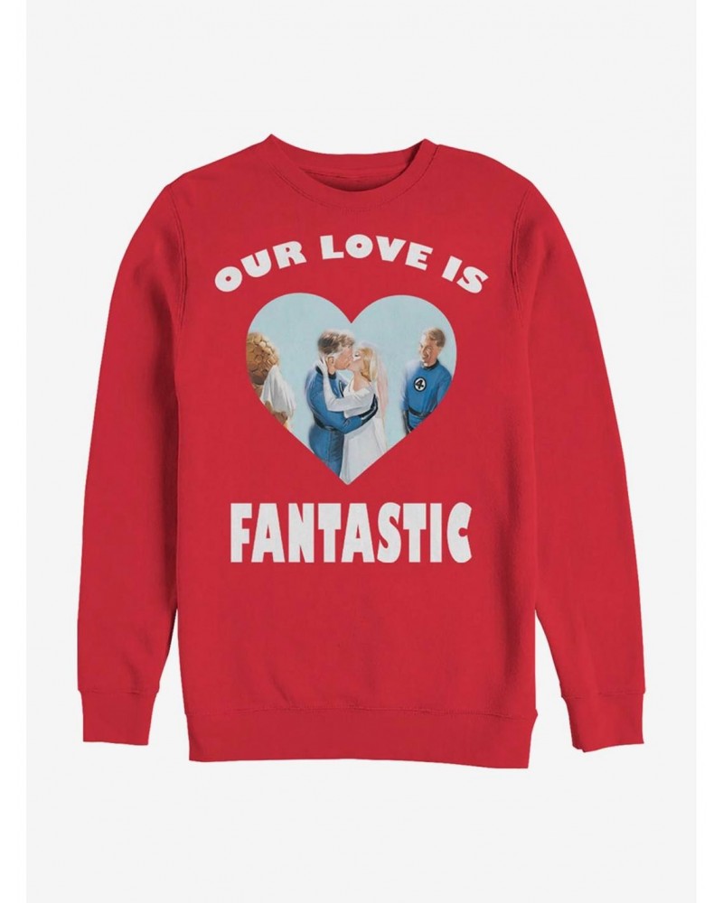Marvel Fantastic Four Fantastic Love Crew Sweatshirt $9.45 Sweatshirts