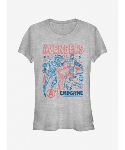 Marvel Avengers Earths Mightiest Doodles Girls T-Shirt $7.97 T-Shirts