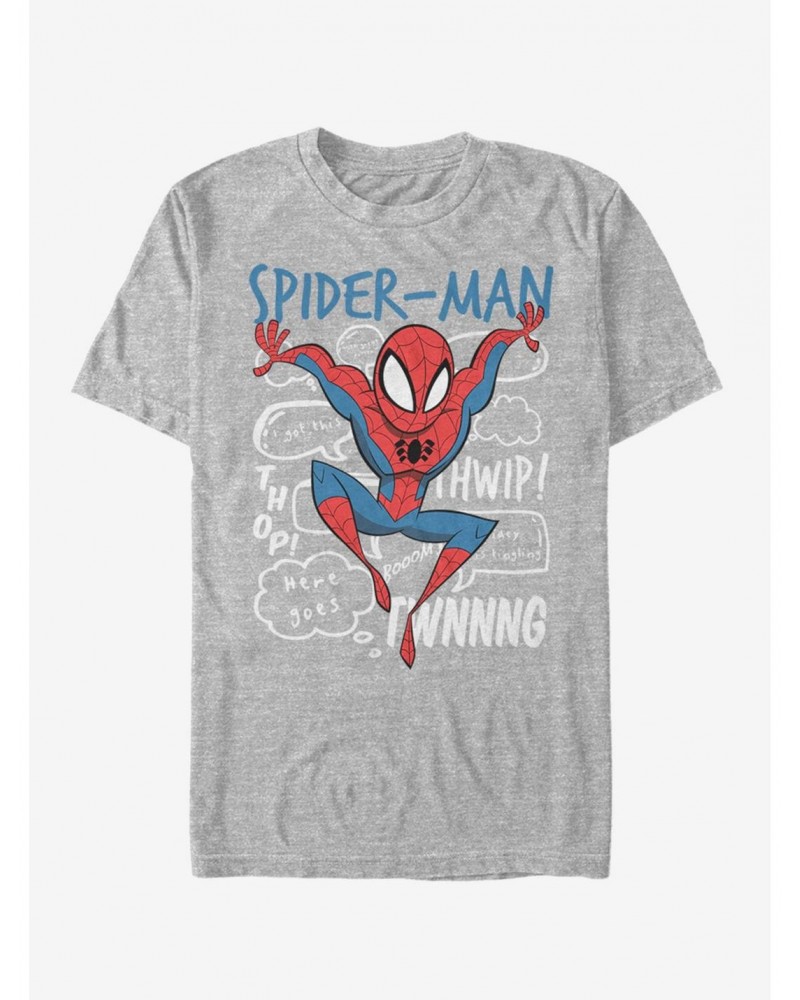 Marvel Spider-Man Spidey Doodle Thoughts T-Shirt $9.56 T-Shirts