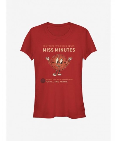 Marvel Loki Check In With Miss Minutes Girls T-Shirt $8.17 T-Shirts