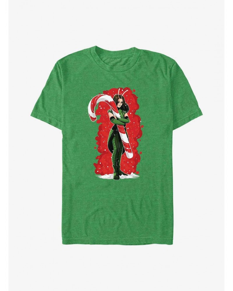 Marvel Guardians of the Galaxy Holiday Special Mantis Candy Cane Hug T-Shirt $8.03 T-Shirts