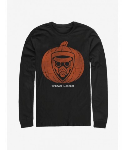 Marvel Guardians Of The Galaxy Star Lord Pumpkin Long-Sleeve T-Shirt $12.63 T-Shirts