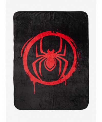 Marvel Spider-Man Miles Logo Throw Blanket $9.10 Blankets