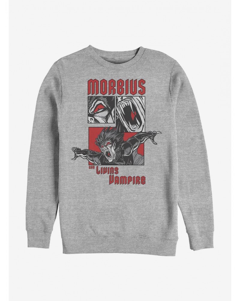 Marvel Morbius Comic Panels Crew Sweatshirt $9.15 Sweatshirts