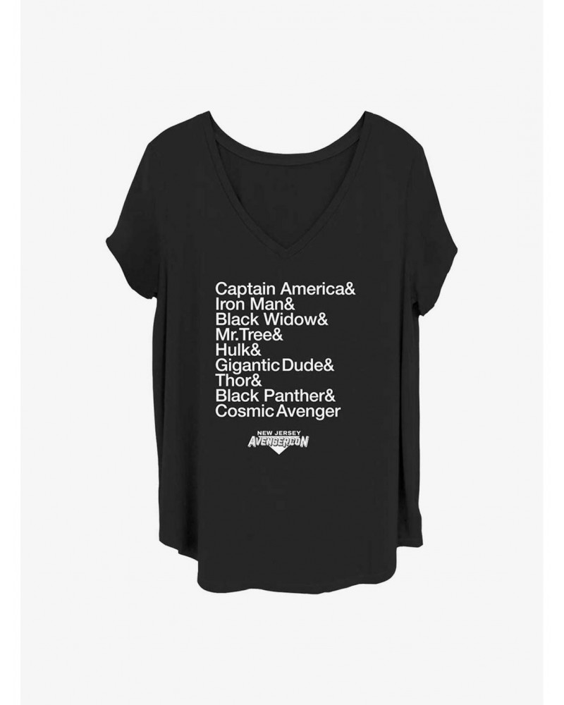 Marvel Ms. Marvel Avengercon Name List Con Girls Plus T-Shirt $10.64 T-Shirts