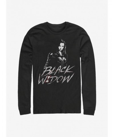 Marvel Black Widow Fierce Pose Long-Sleeve T-Shirt $12.63 T-Shirts