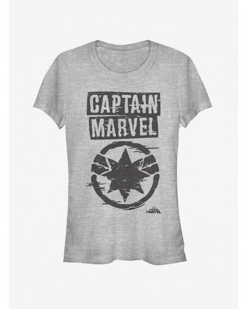 Marvel Captain Marvel Painted Logo Girls T-Shirt $9.36 T-Shirts