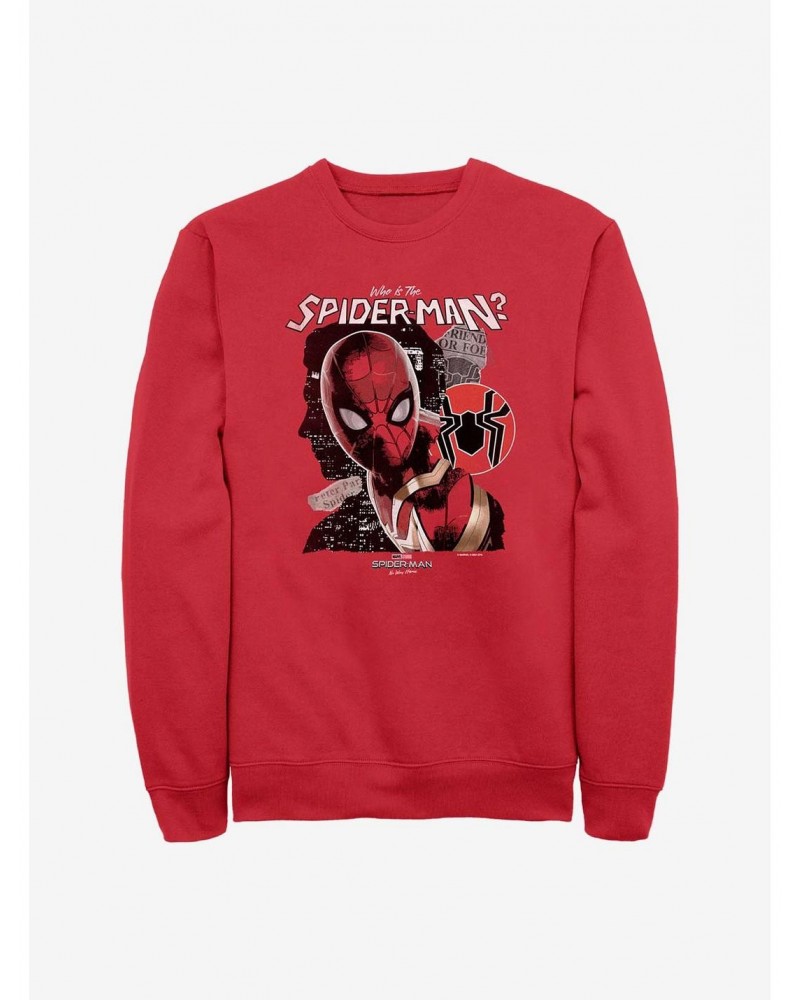 Marvel Spider-Man: No Way Home Who Is He? Crew Sweatshirt $12.10 Sweatshirts