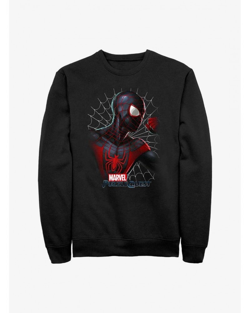 Marvel Spider-Man Miles Morales Profile Sweatshirt $14.46 Sweatshirts