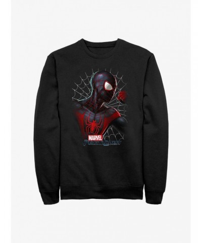 Marvel Spider-Man Miles Morales Profile Sweatshirt $14.46 Sweatshirts