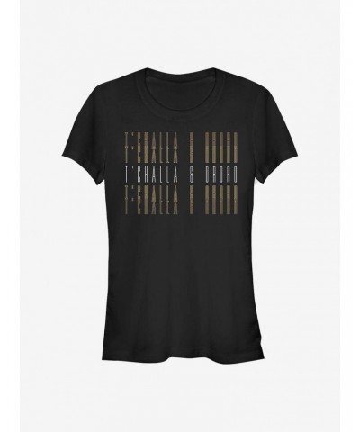 Marvel Black Panther T'Challa Stack Girls T-Shirt $8.96 T-Shirts