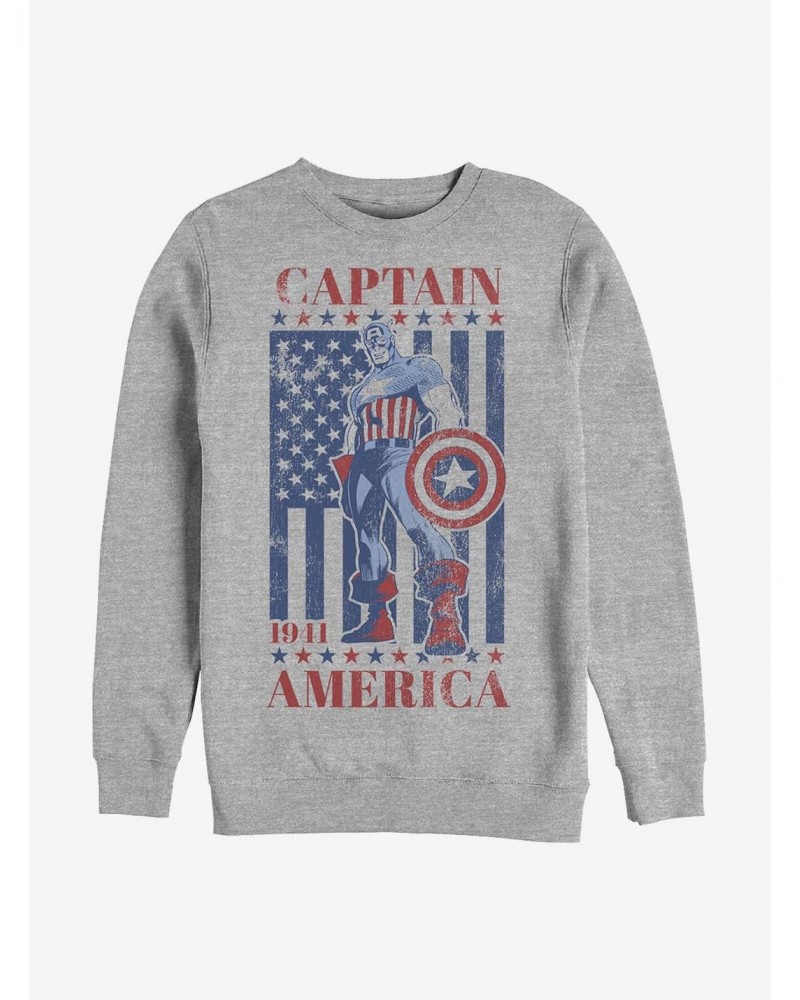 Marvel Captain America Captain 'Merica Crew Sweatshirt $12.99 Sweatshirts