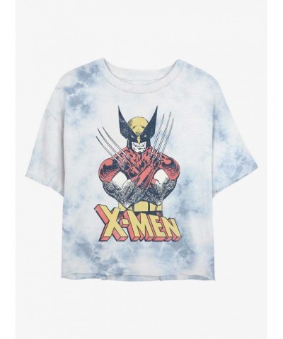 Marvel X-Men Vintage Wolverine Tie-Dye Girls Crop T-Shirt $11.56 T-Shirts