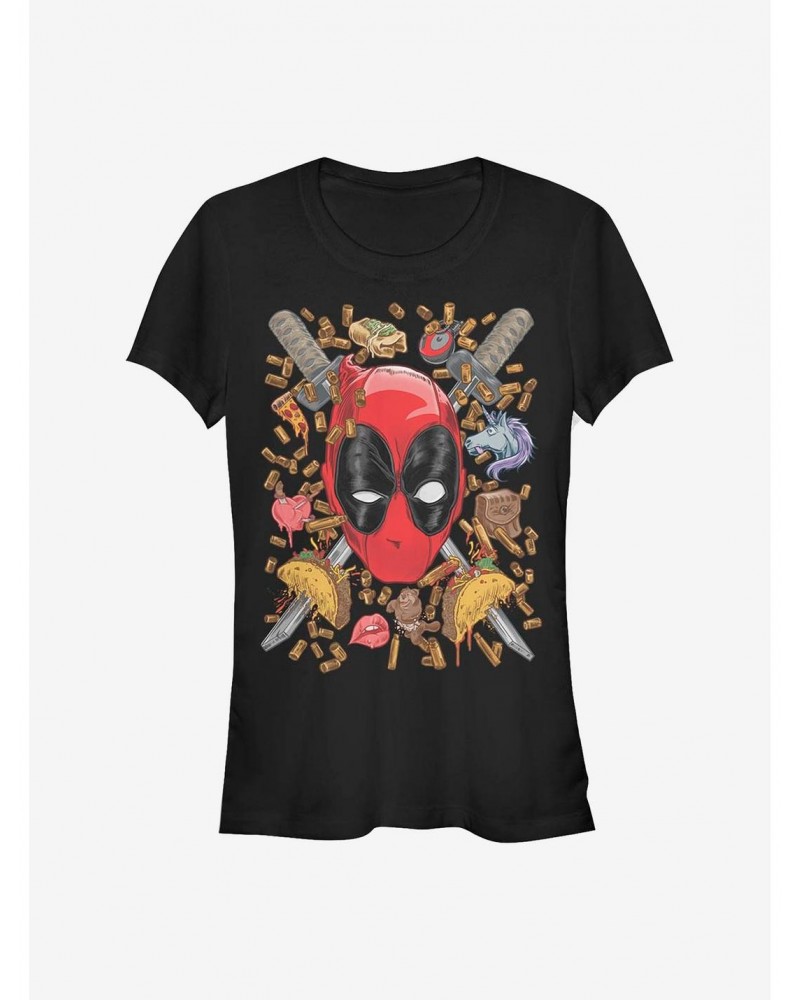 Marvel Deadpool Shells And Tacos Girls T-Shirt $7.57 T-Shirts