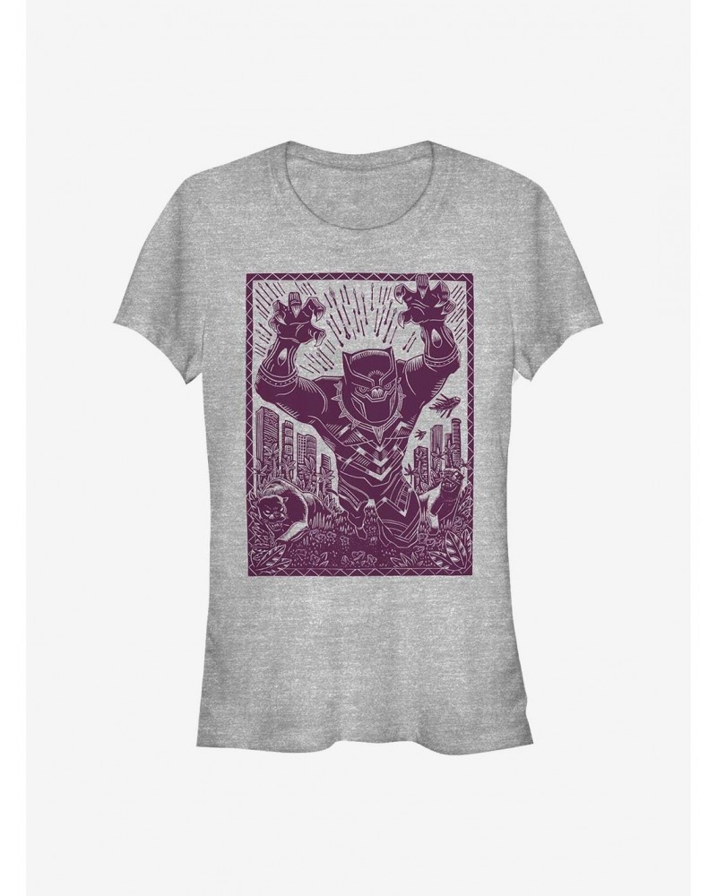 Marvel Black Panther Stencil Girls T-Shirt $6.97 T-Shirts