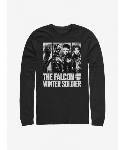 Marvel The Falcon And The Winter Soldier Character Panel Long-Sleeve T-Shirt $10.53 T-Shirts