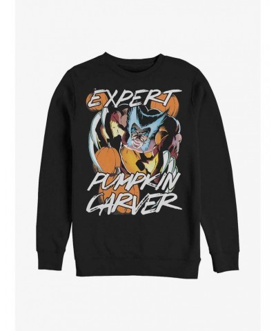 Marvel Wolverine Is An Expert Pumpkin Carver Sweatshirt $12.99 Sweatshirts