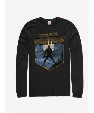 Marvel Black Panther Panther Hex Long-Sleeve T-Shirt $11.58 T-Shirts