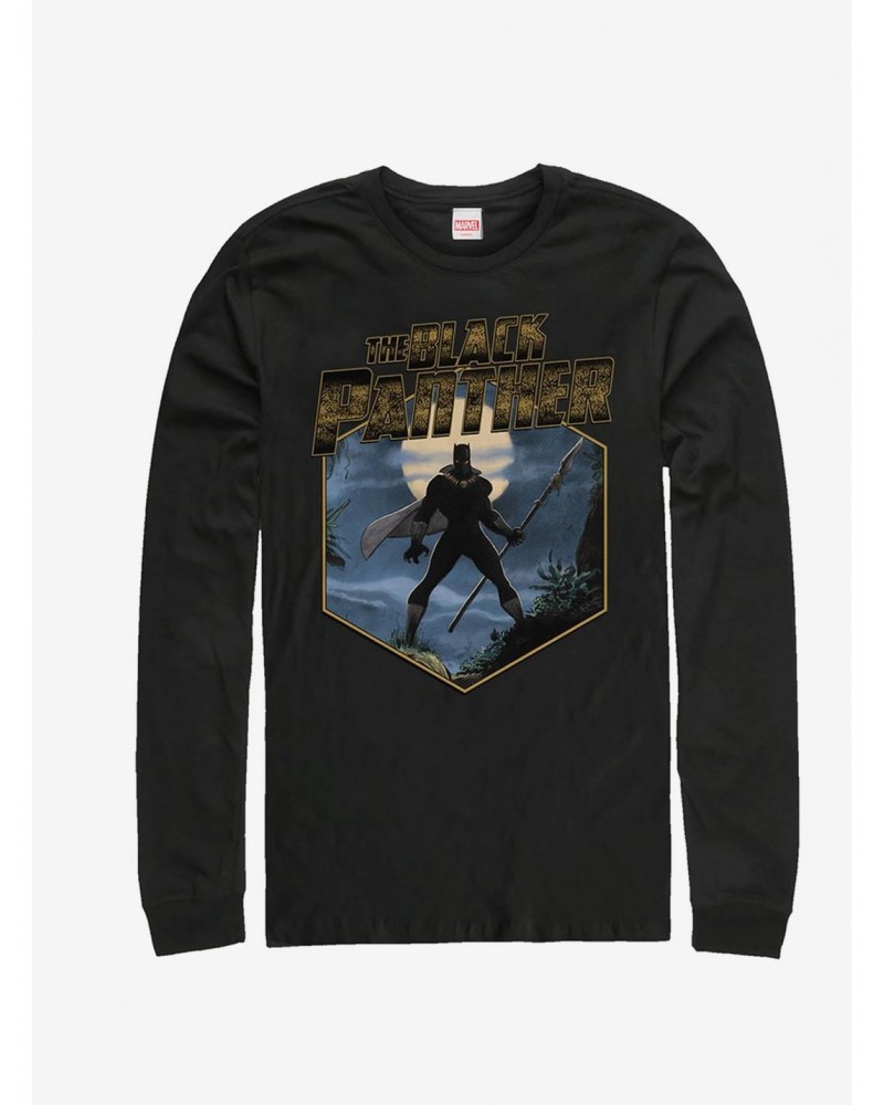 Marvel Black Panther Panther Hex Long-Sleeve T-Shirt $11.58 T-Shirts