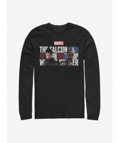 Marvel The Falcon And The Winter Soldier Logo Fill Long-Sleeve T-Shirt $11.05 T-Shirts