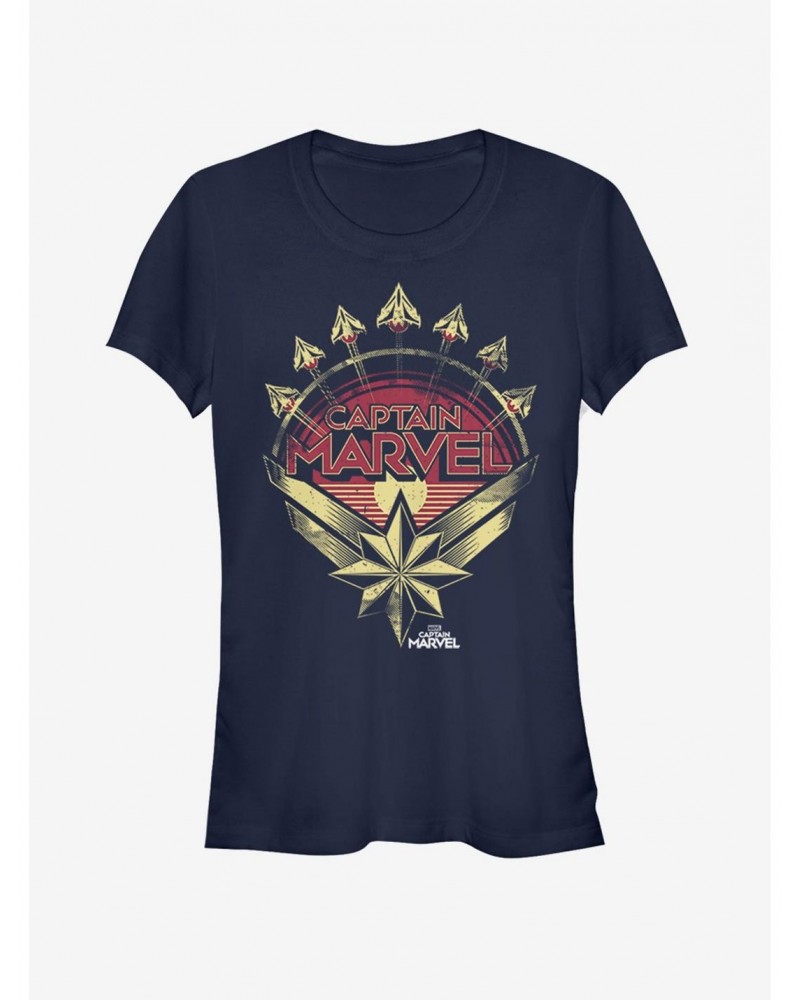 Marvel Captain Marvel Plane Model Girls T-Shirt $9.76 T-Shirts