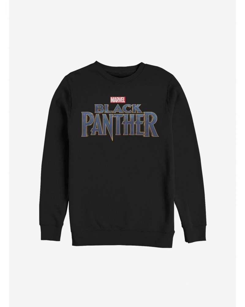 Marvel Black Panther 2018 Text Logo Sweatshirt $13.28 Sweatshirts