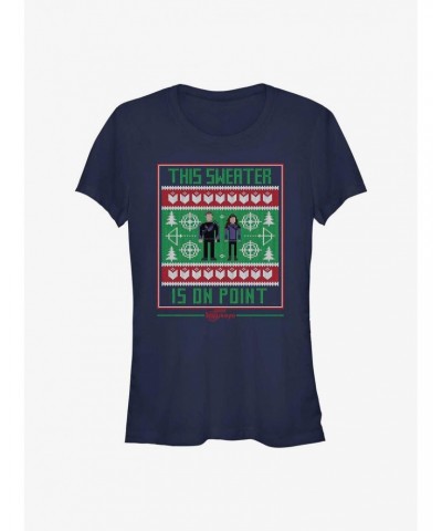 Marvel Hawkeye This Holiday Sweater Is On Point Girls T-Shirt $6.57 T-Shirts