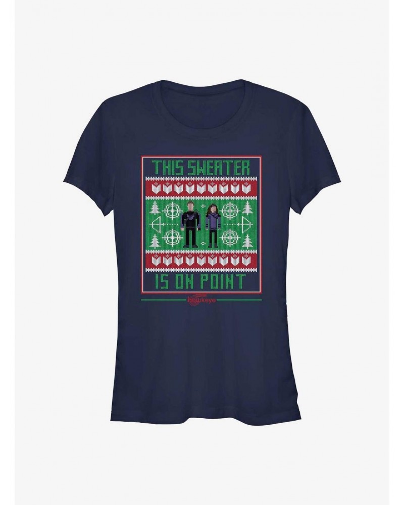 Marvel Hawkeye This Holiday Sweater Is On Point Girls T-Shirt $6.57 T-Shirts