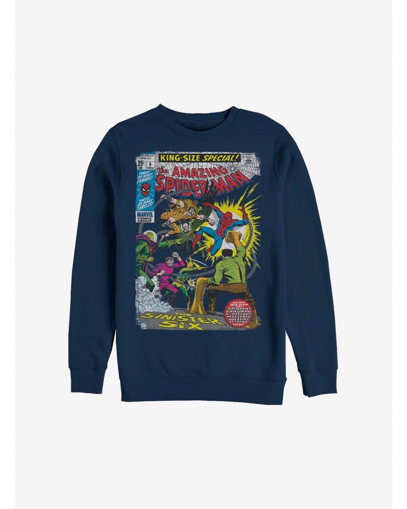 Marvel Spider-Man Comic Crew Sweatshirt $13.87 Sweatshirts