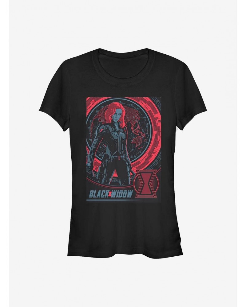 Marvel Black Widow Widow Globe Girls T-Shirt $8.76 T-Shirts