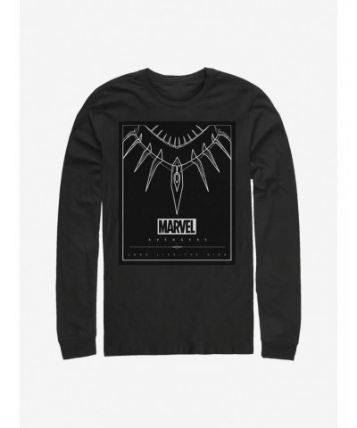 Marvel Black Panther Panther Necklace Long-Sleeve T-Shirt $8.95 T-Shirts