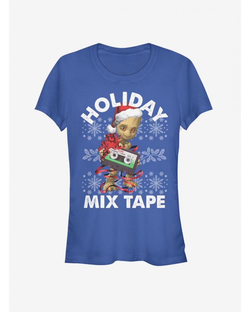 Marvel Guardians Of The Galaxy Groot Holiday Mix Tape Girls T-Shirt $6.18 T-Shirts
