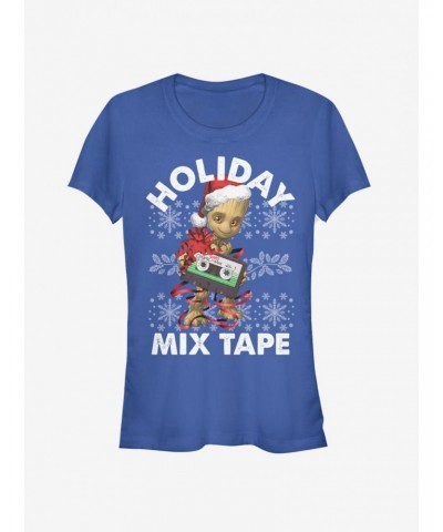Marvel Guardians Of The Galaxy Groot Holiday Mix Tape Girls T-Shirt $6.18 T-Shirts