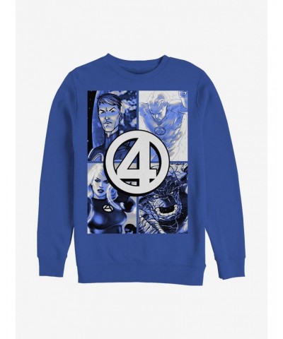 Marvel Fantastic Four Straight Boxes Crew Sweatshirt $13.87 Sweatshirts