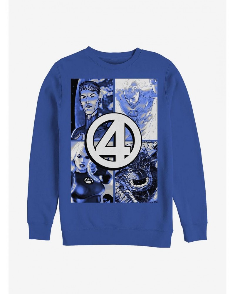 Marvel Fantastic Four Straight Boxes Crew Sweatshirt $13.87 Sweatshirts